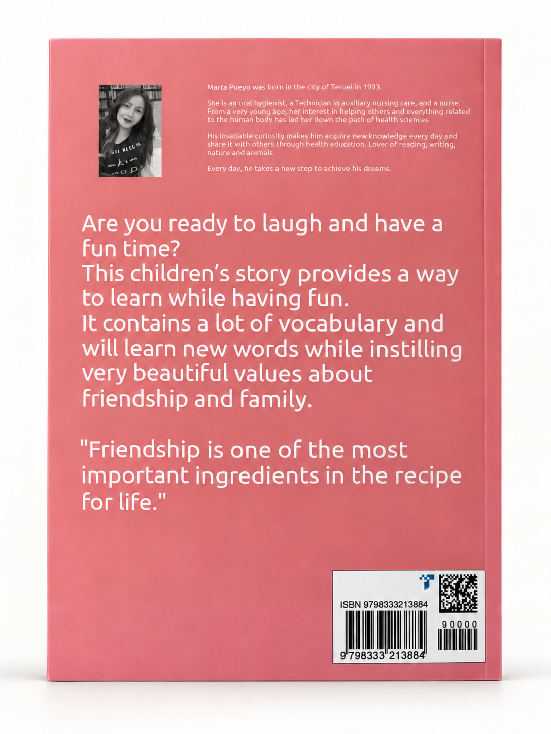 Back cover of Mar, the princess, English children's book by Marta Pueyo Sastre