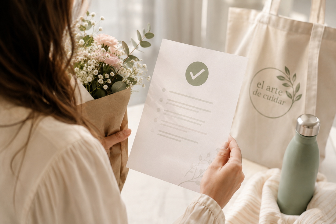 Persona opositora TCAE feliz tras conocer que ha aprobado, con su documentación para los siguientes trámites