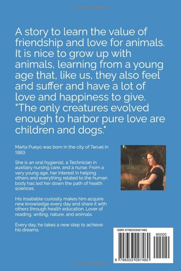 Back cover of My best friend Karmi by Marta Pueyo Sastre, English edition