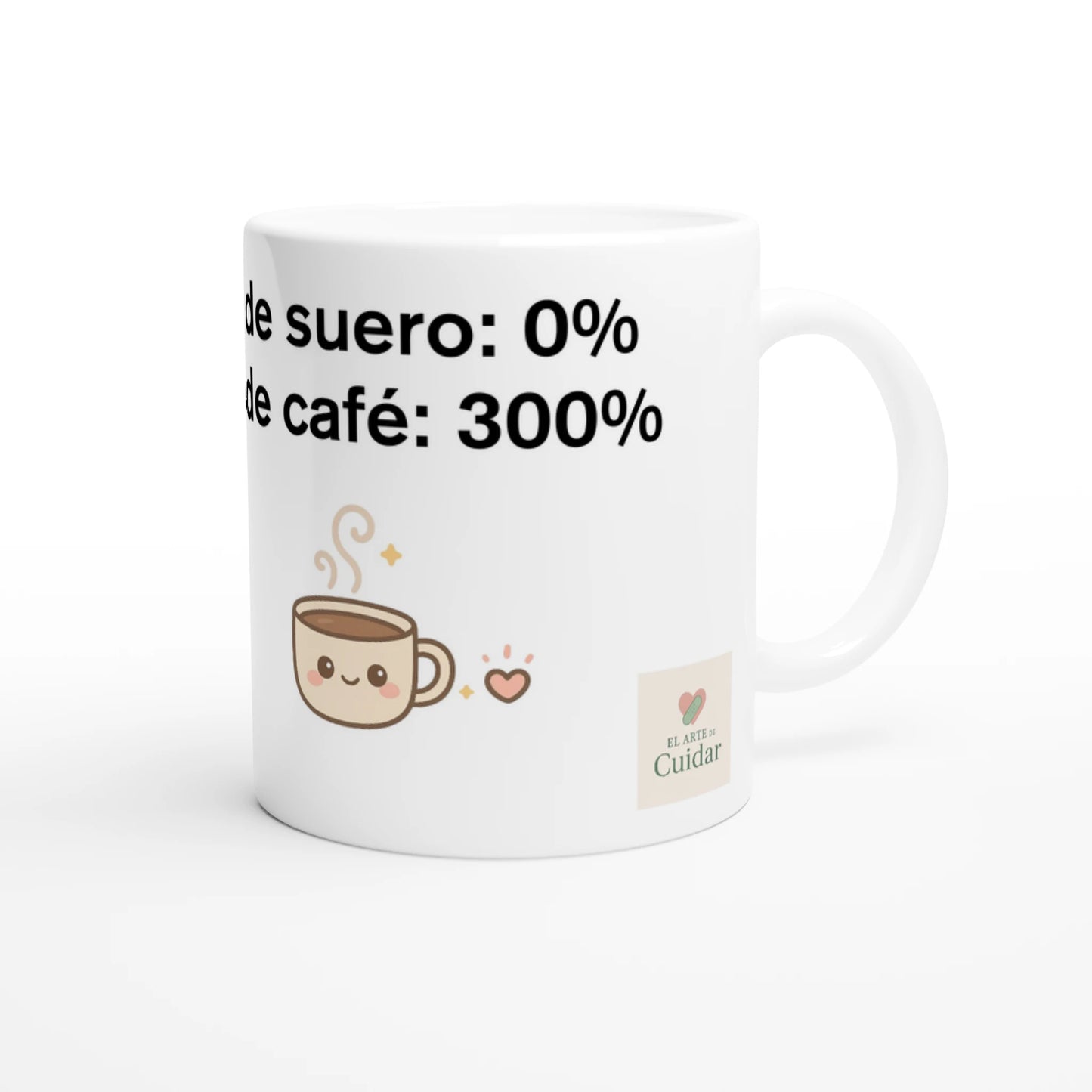 Taza divertida de sanitaria cansada con café y frase de humor, cerámica 11 oz
