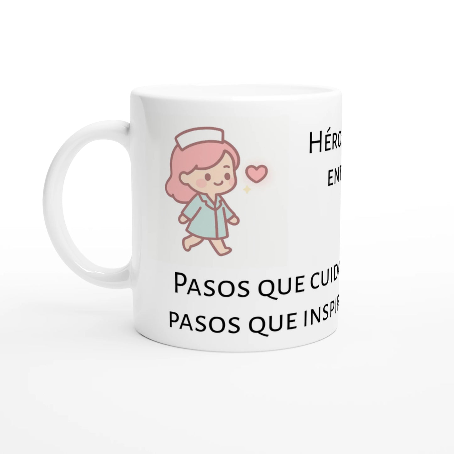 Taza motivadora con sanitarios caminando y frases inspiradoras, cerámica 11 oz
